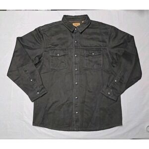 RedHead Ranch Shirt Mens L Gray Willowbrook Suede Snap Long Sleeve RHF20-7788W